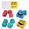 Jucarie pentru copii montessori Flippy, cub din lemn, asamblare fete, 64 de carti distractive, pentru baieti si fete, varsta +3 ani, educativ, multicolor-0