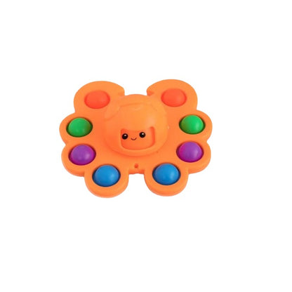 Jucarie Pop It, Flippy, Fidget Toy, Antistres, Senzoriala, Crab, Portocaliu-0