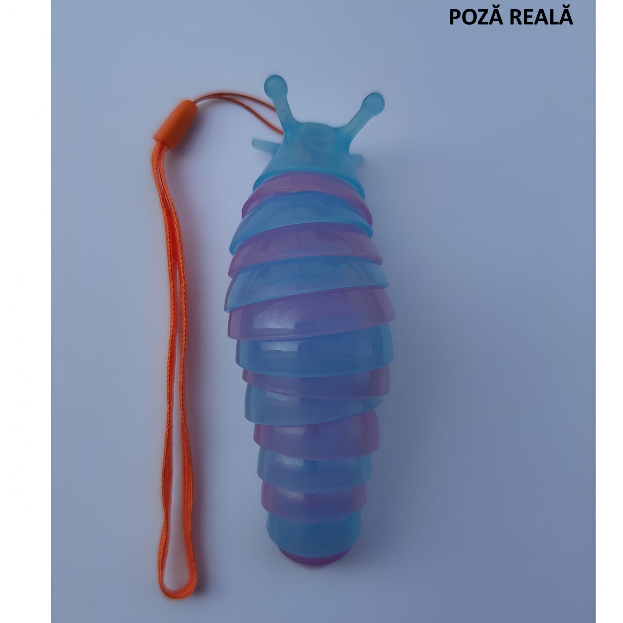 Jucarie Senzoriala Antistres, Flippy, Fidget Toys, Omida Curcubeu, 11 cm, +3 Ani, Albastru/Mov-1