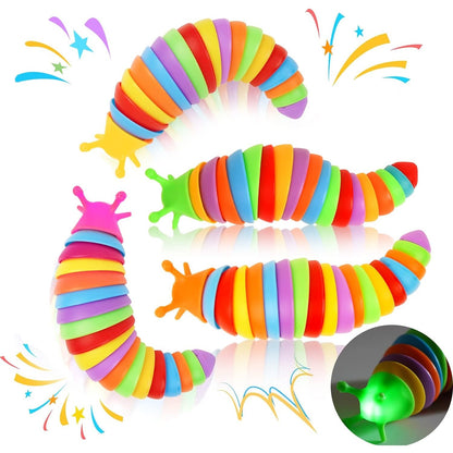 Jucarie Senzoriala Antistres, Flippy, Fidget Toys, Omida Curcubeu, 18.6 cm, Functie de Luminat, +3 Ani, Multicolor-3