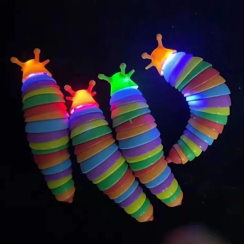 Jucarie Senzoriala Antistres, Flippy, Fidget Toys, Omida Curcubeu, 18.6 cm, Functie de Luminat, +3 Ani, Multicolor-6