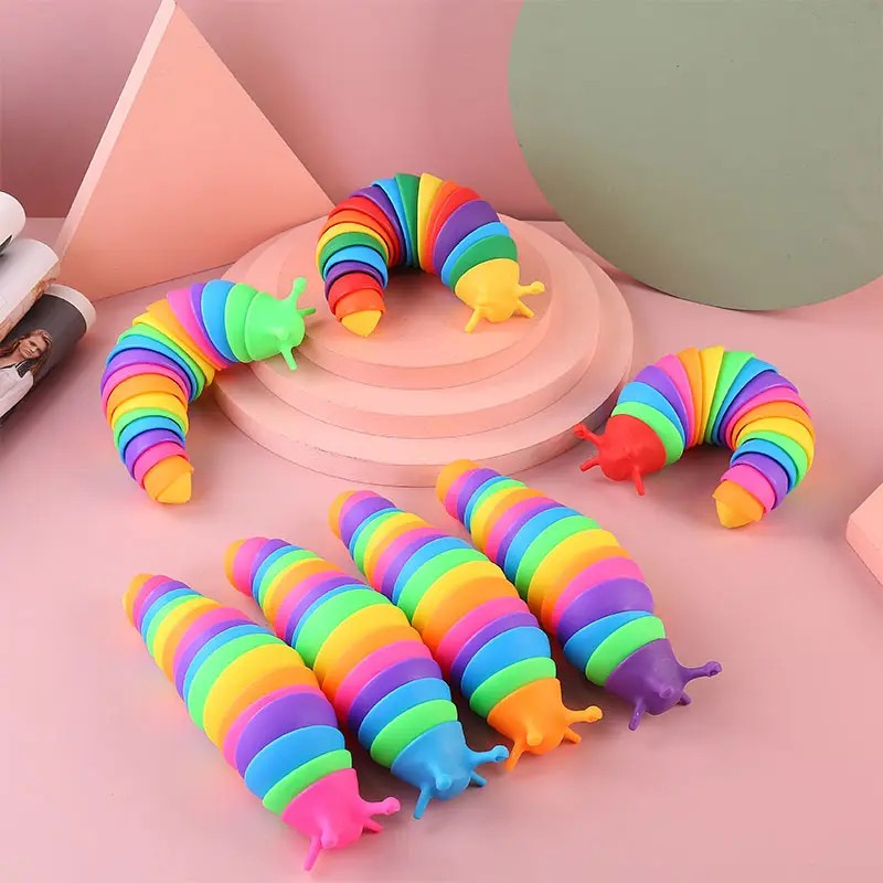Jucarie Senzoriala Antistres, Flippy, Fidget Toys, Omida Curcubeu, 18.6 cm, Functie de Luminat, +3 Ani, Multicolor-7