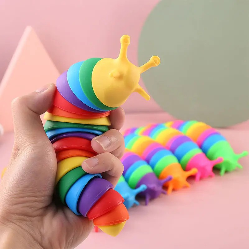 Jucarie Senzoriala Antistres, Flippy, Fidget Toys, Omida Curcubeu, 18.6 cm, Functie de Luminat, +3 Ani, Multicolor-8