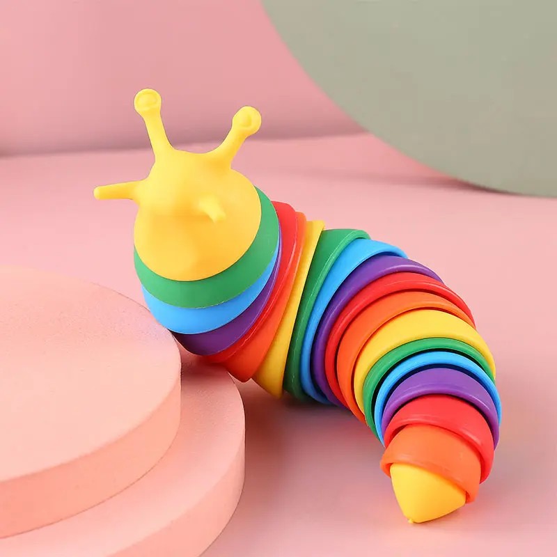 Jucarie Senzoriala Antistres, Flippy, Fidget Toys, Omida Curcubeu, 18.6 cm, Functie de Luminat, +3 Ani, Multicolor-9