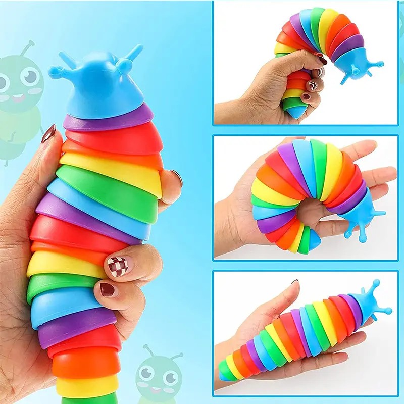 Jucarie Senzoriala Antistres, Flippy, Fidget Toys, Omida Curcubeu, 18.6 cm, Functie de Luminat, +3 Ani, Multicolor-11
