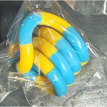 Jucarie Senzoriala Antistres, Flippy, Fidget Twist, cu Miscari Infinite de Decompresie, 2 Culori, Galben/Albastru, + 3 ani-2