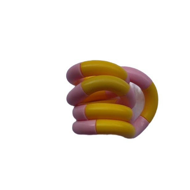 Jucarie Senzoriala Antistres, Flippy, Fidget Twist, cu Miscari Infinite de Decompresie, 2 Culori, Galben/Roz, + 3 ani-1