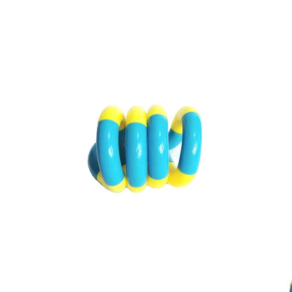 Jucarie Senzoriala Antistres, Flippy, Fidget Twist, cu Miscari Infinite de Decompresie, 2 Culori, Galben/Albastru, + 3 ani-0