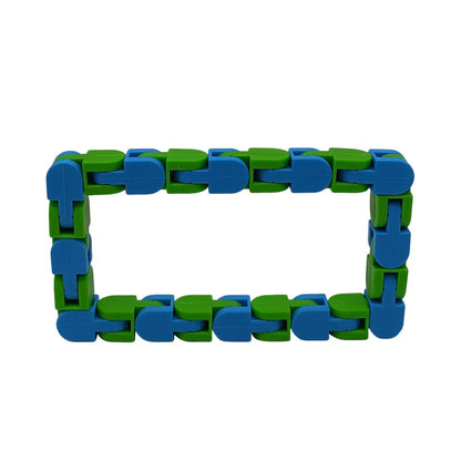 Jucărie Senzorială Antistres Flippy - Puzzle de Îmbinat Tip Șarpe, 24 Piese, +3 Ani, Verde/Albastru-3