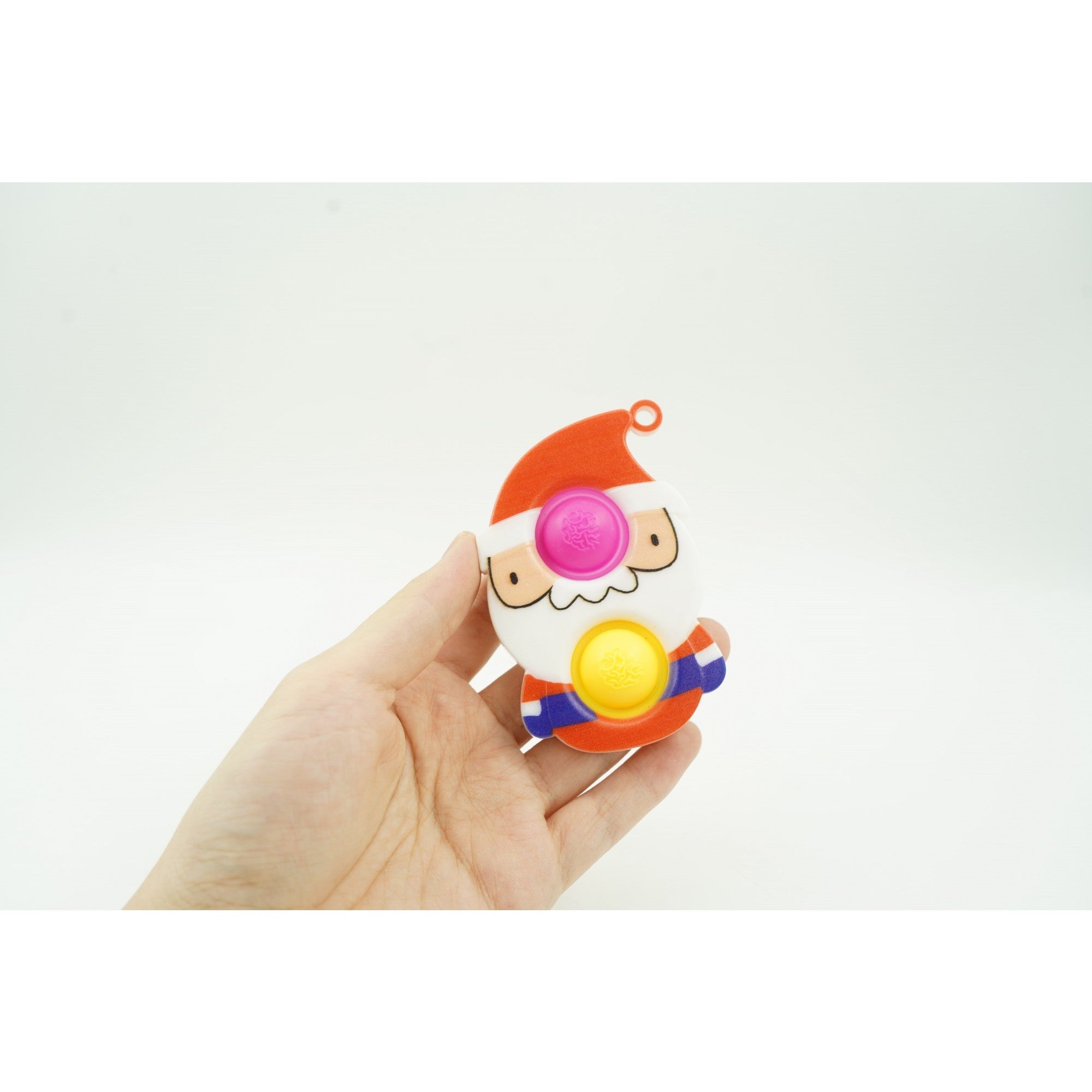 Jucarie senzoriala antistres, Simple Dimple, Breloc cu 2 bulinute, Mos Craciun, Multicolor-3