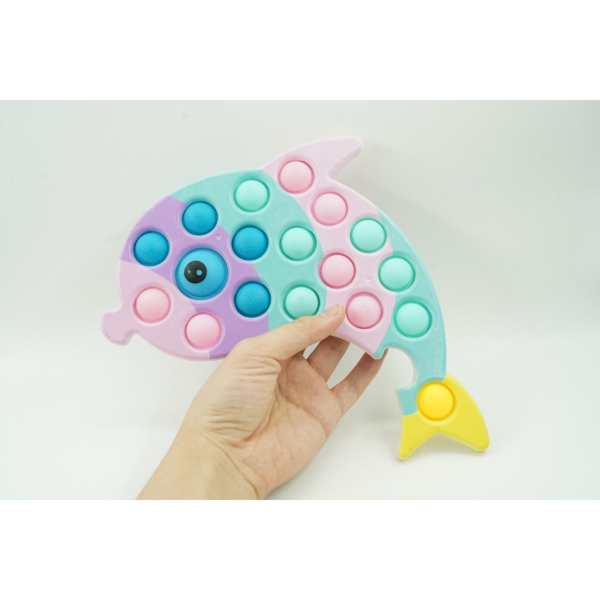 Jucarie senzoriala antistres, Simple Dimple, Delfin, Macarons,Flippy-4
