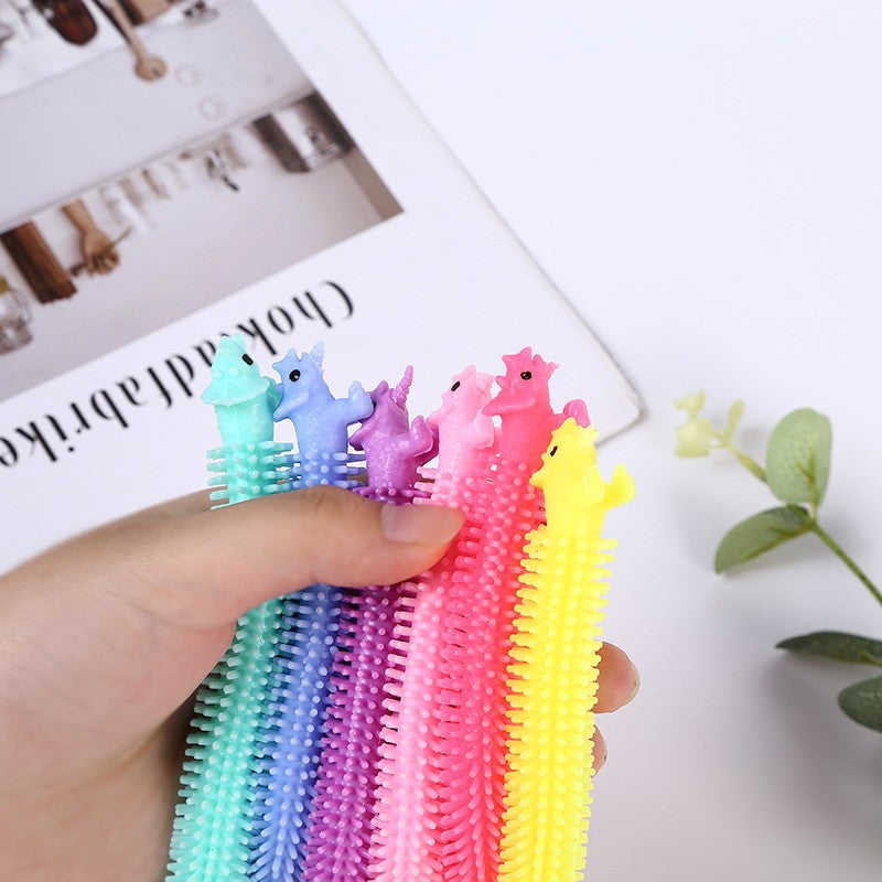 Jucarie senzoriala elastica Flippy, Fidget Noodle, Antistres, Culori Random-1
