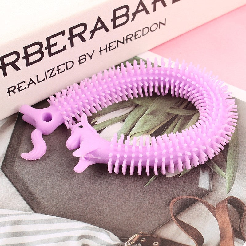 Jucarie senzoriala elastica Flippy, Fidget Noodle, Antistres, Culori Random-3