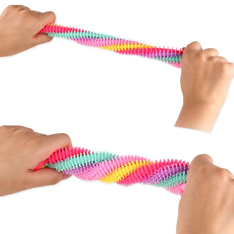 Jucarie senzoriala elastica Flippy, Fidget Noodle, Antistres, Culori Random-5