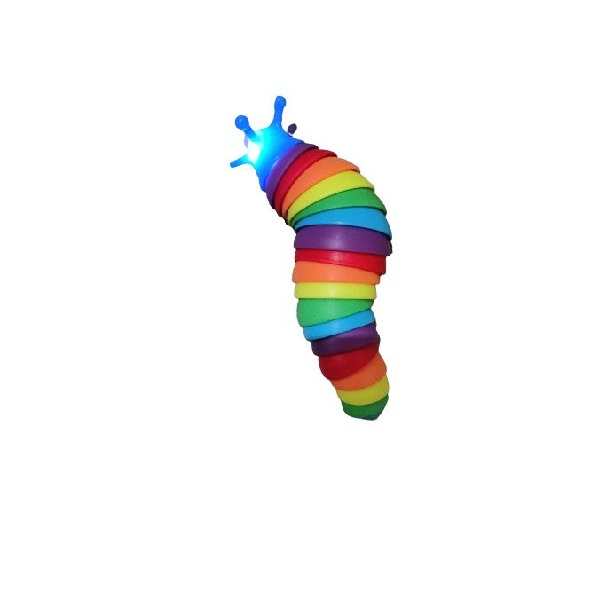 Jucarie senzoriala pentru copii, Flippy, melc, cu articulatii si lumini, 19 cm, multicolor-2
