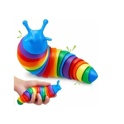 Jucarie Senzoriala pentru Copii, Flippy, Model Melc, cu Articulatii, 19 cm, Multicolor-2