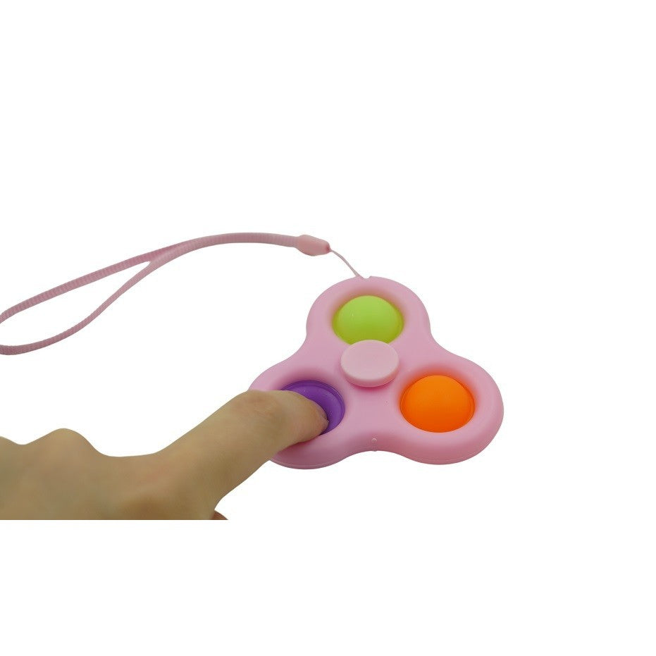 Jucarie senzoriala spinner Flippy- Fidget Toy, Simple Dimple, 7 cm, Roz/Multicolor-2