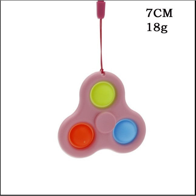 Jucarie senzoriala spinner Flippy- Fidget Toy, Simple Dimple, 7 cm, Roz/Multicolor-3