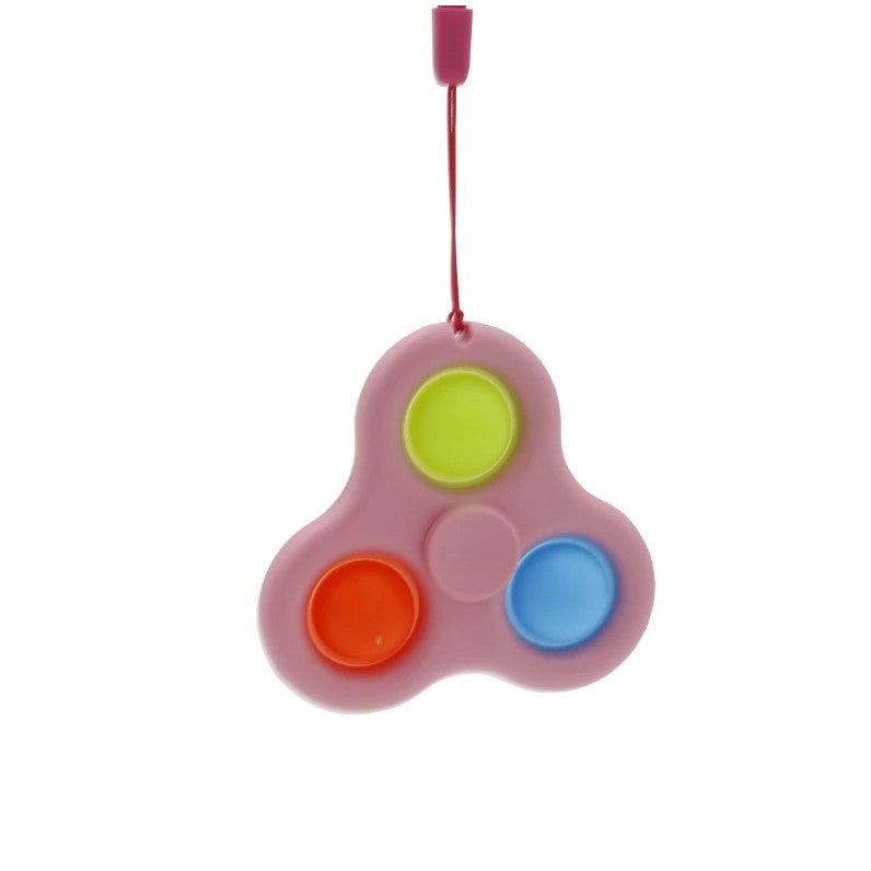 Jucarie senzoriala spinner Flippy- Fidget Toy, Simple Dimple, 7 cm, Roz/Multicolor-5