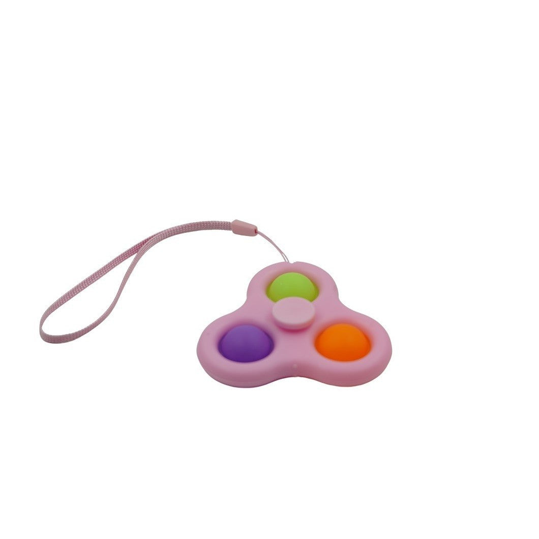 Jucarie senzoriala spinner Flippy- Fidget Toy, Simple Dimple, 7 cm, Roz/Multicolor-0