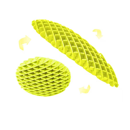 Jucarie Worm Fidget de Decompresie, Flippy, Anti Stres, Dimensiune Compacta 10 cm, Dimensiune Extinsa 24.5 cm, Galben-0