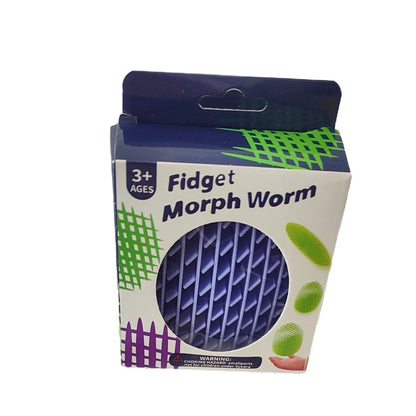 Jucarie Worm Fidget de Decompresie, Flippy, Anti Stres, Dimensiune Compacta 10 cm, Dimensiune Extinsa 24.5 cm, Mov-2