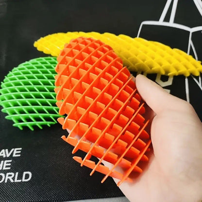 Jucarie Worm Fidget de Decompresie, Flippy, Anti Stres, Dimensiune Compacta 10 cm, Dimensiune Extinsa 24.5 cm, Portocaliu-5