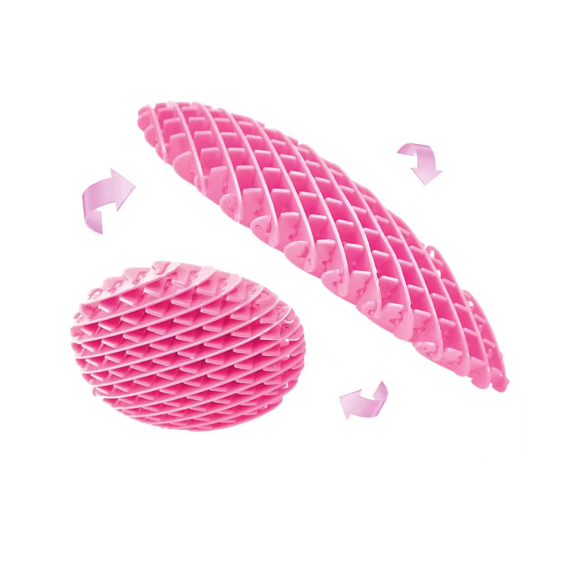 Jucarie Worm Fidget de Decompresie, Flippy, Anti Stres, Dimensiune Compacta 10 cm, Dimensiune Extinsa 24.5 cm, Roz-5