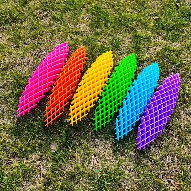 Jucarie Worm Fidget de Decompresie, Flippy, Anti Stres, Dimensiune Compacta 10 cm, Dimensiune Extinsa 24.5 cm, Roz-6