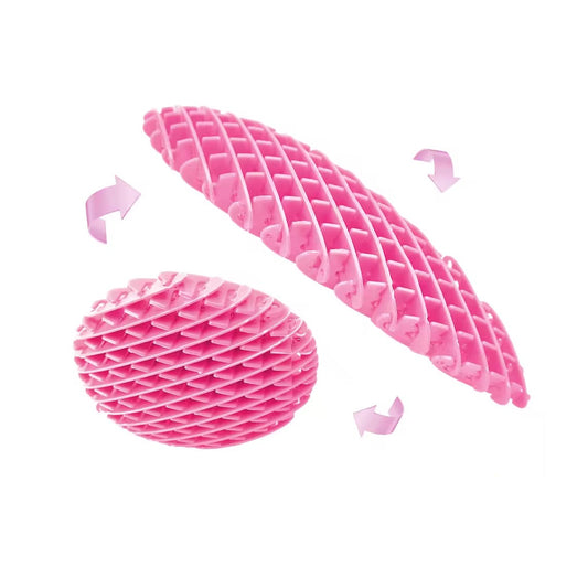 Jucarie Worm Fidget de Decompresie, Flippy, Anti Stres, Dimensiune Compacta 10 cm, Dimensiune Extinsa 24.5 cm, Roz-0
