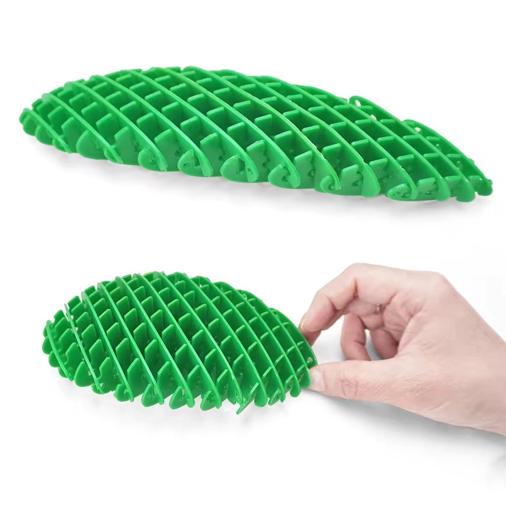 Jucarie Worm Fidget de Decompresie, Flippy, Anti Stres, Dimensiune Compacta 10 cm, Dimensiune Extinsa 24.5 cm, Verde-6