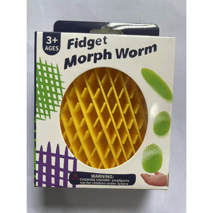Jucarie Worm Fidget de Decompresie, Flippy, Anti Stres, Dimensiune Compacta 10 cm, Dimensiune Extinsa 24.5 cm, Galben-8