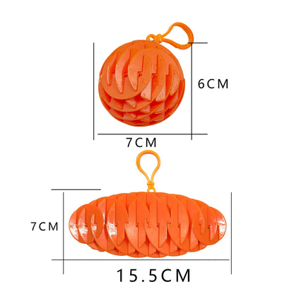 Jucarie Worm Fidget de Decompresie, Flippy, Anti Stres, Dimensiune Compacta 6 cm, Dimensiune Extinsa 15.5 cm, Portocaliu-3