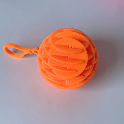 Jucarie Worm Fidget de Decompresie, Flippy, Anti Stres, Dimensiune Compacta 6 cm, Dimensiune Extinsa 15.5 cm, Portocaliu-4