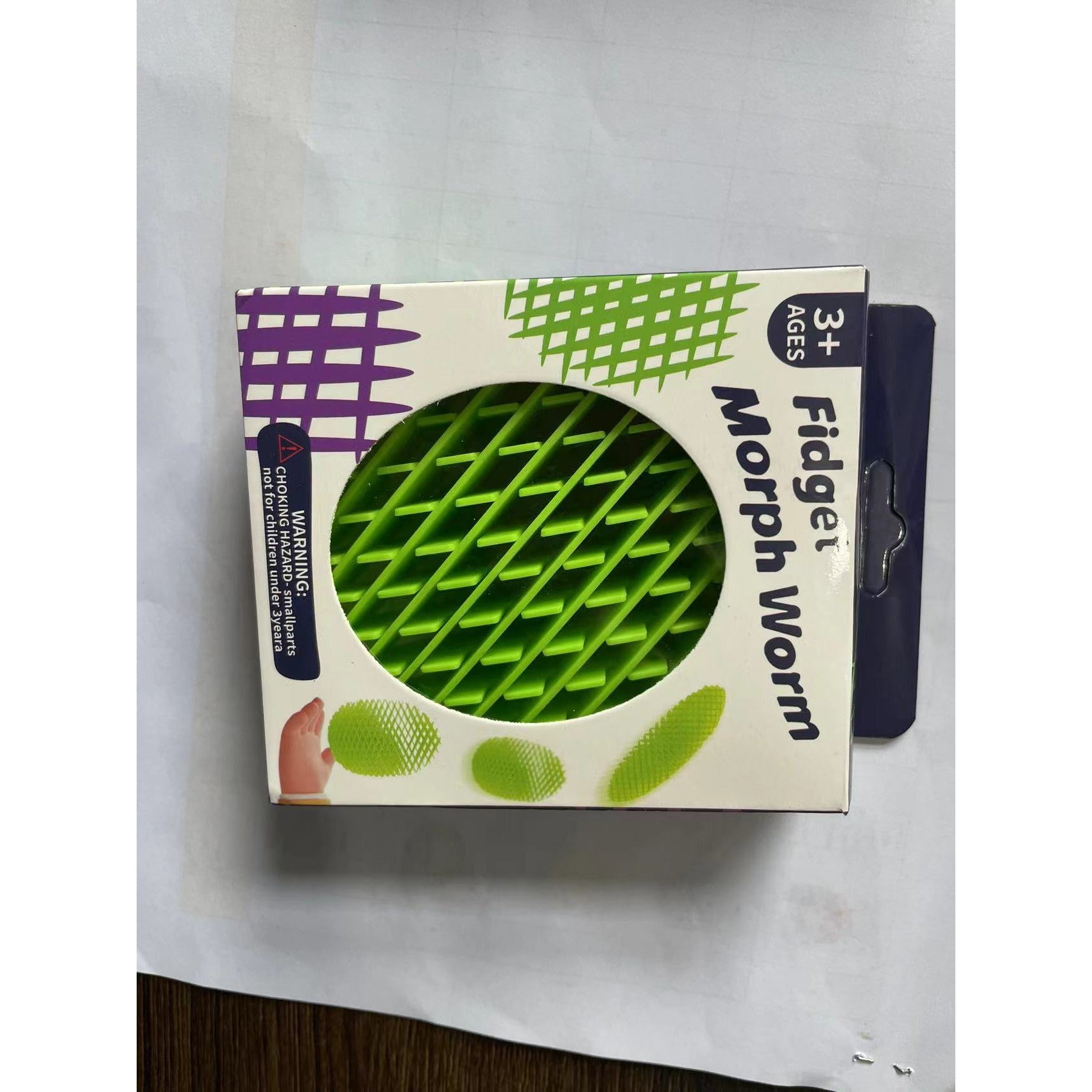 Jucarie Worm Fidget de Decompresie, Flippy, Anti Stres, Dimensiune Compacta 6 cm, Dimensiune Extinsa 15.5 cm, Verde-2