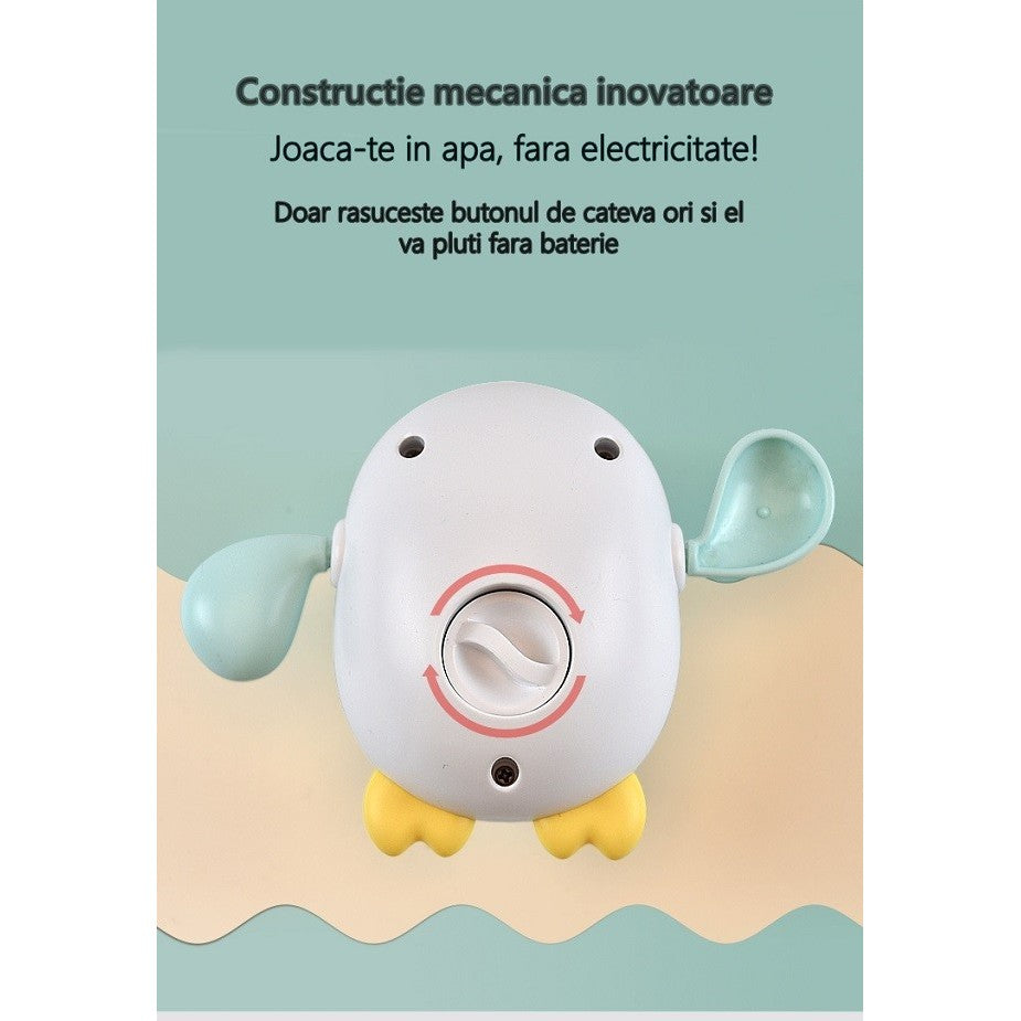 Jucarii de baie pentru copii, Flippy, pinguinul bleu-2