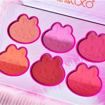 Set de Machiaj Kevin&Coco, 6 culori Blush, Husa Pufoasa, Model Pisicuta, 17.3x12.5x5 cm, Multicolor-3