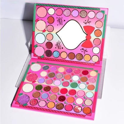 Set de Machiaj Kevin&Coco, 72 de Culori, Paleta de Farduri, Iluminatoare, Blush, Model Christmas Babe, Oglinda Glob, 25.5x20x1.7 cm, Multicolor-2