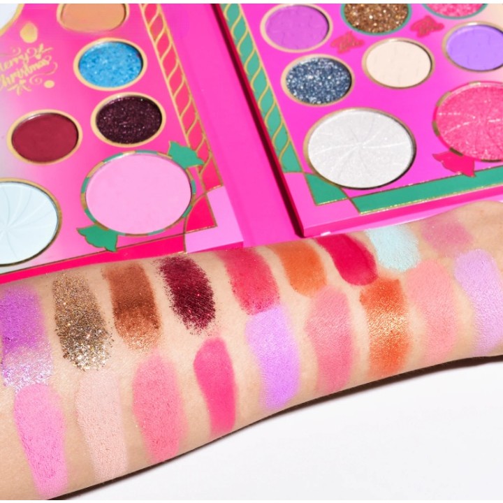 Set de Machiaj Kevin&Coco, 72 de Culori, Paleta de Farduri, Iluminatoare, Blush, Model Christmas Babe, Oglinda Glob, 25.5x20x1.7 cm, Multicolor-3