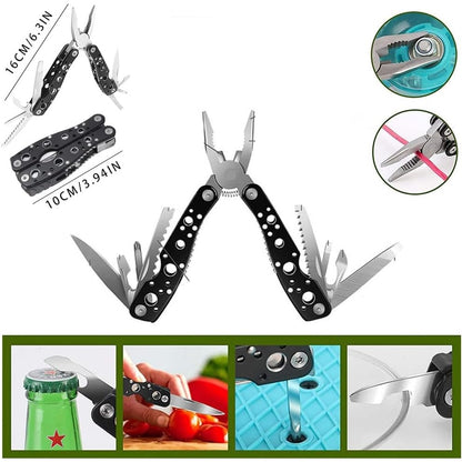 Kit supravietuire multifunctional Flippy, Instrumente profesionale, Agatatoare ghiozdan, pentru Camping, Drumetii, Aventuri in aer liber, borseta inclusa, gri-1