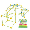 Kit de Constructie Fort 3D pentru Copii, Flippy, 560 g, 36 Sfere, 51 Tije, Panza Verde Impermeabil, 3 ani, Educativ, Multicolor-0