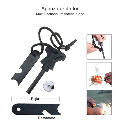 Kit supravietuire multifuncional Flippy, 42 de Instrumente Profesionale, Echipament de prim-ajutor, Drumetie, Camping-5