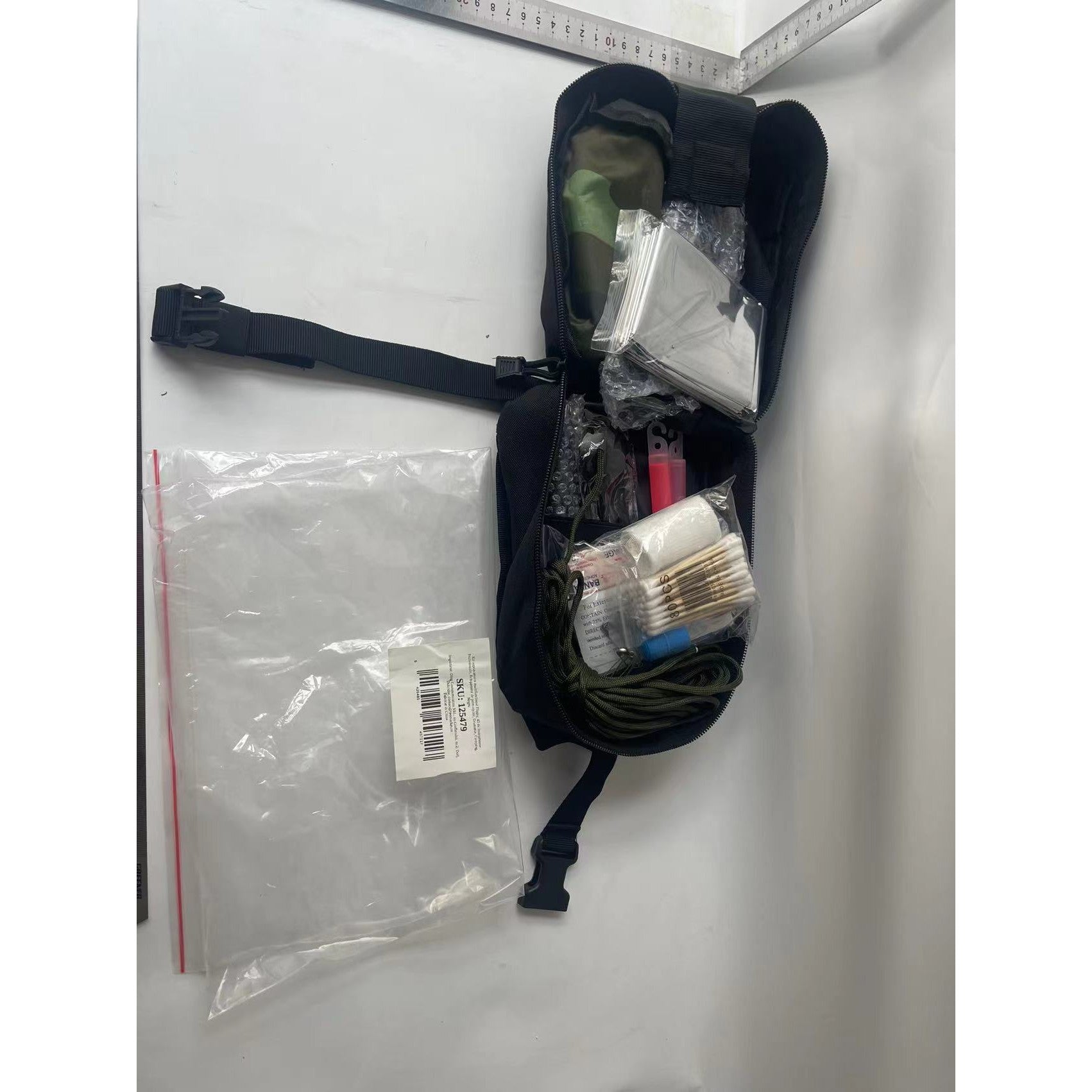 Kit supravietuire multifuncional Flippy, 42 de Instrumente Profesionale, Echipament de prim-ajutor, Drumetie, Camping, Negru-8