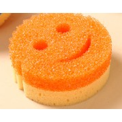 Burete de Vase, Flippy, Rotund Model Smiley Face, 10x4 cm, Portocaliu-0