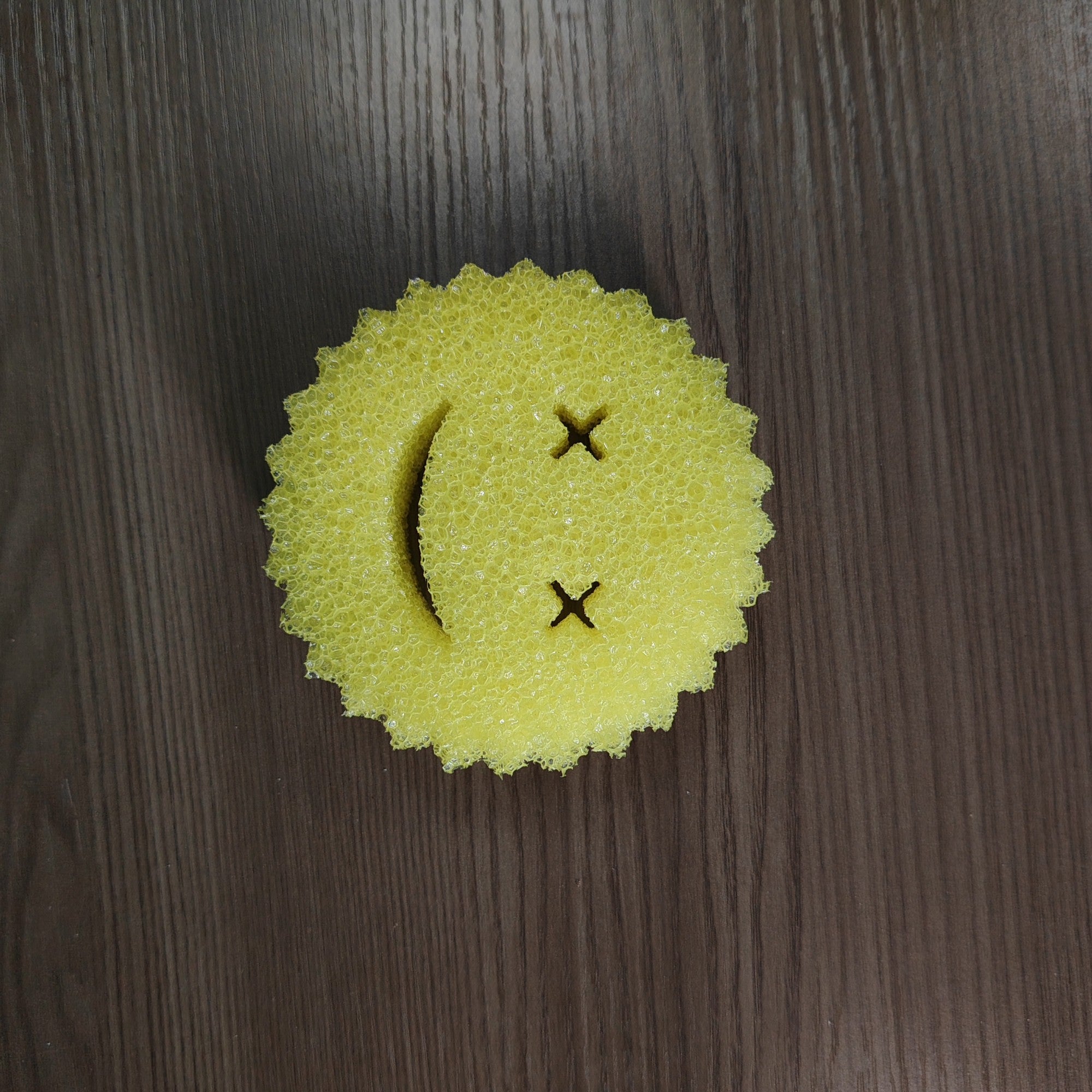 Burete de Vase, Flippy, Rotund Model Smiley Face, 10x4 cm, Galben-0