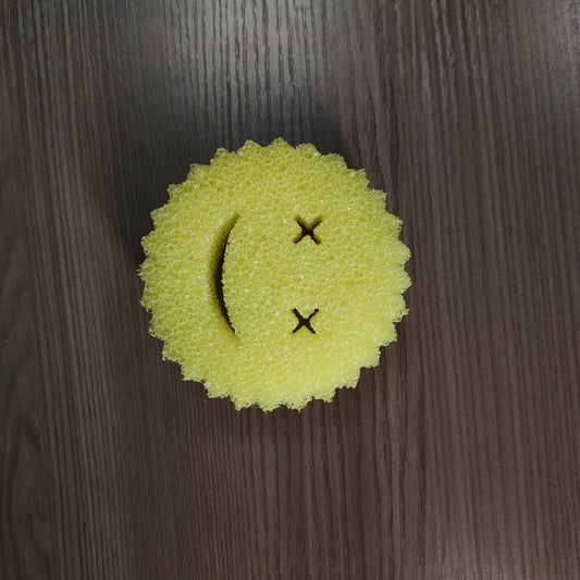 Burete de Vase, Flippy, Rotund Model Smiley Face, 10x4 cm, Galben-0