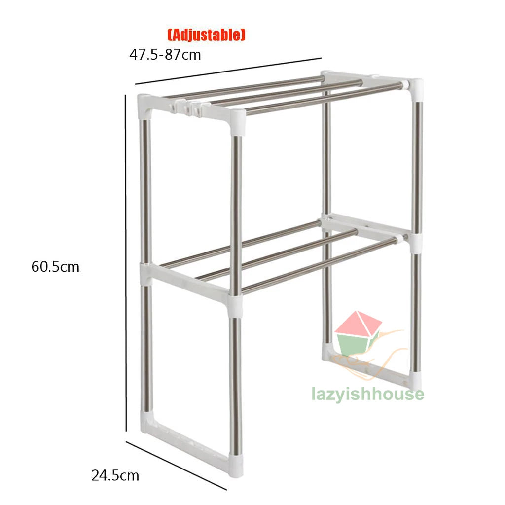 Suport organizator cu 2 rafturi, telescopic si multifunctional