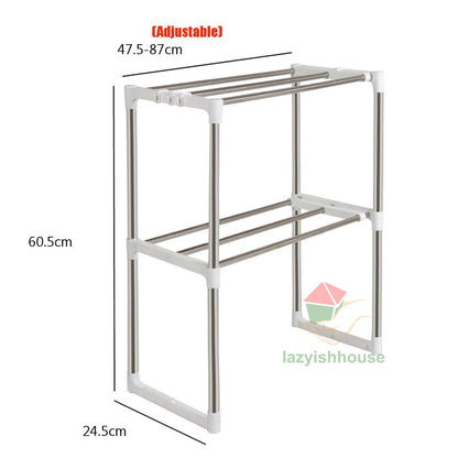 Suport organizator cu 2 rafturi, telescopic si multifunctional