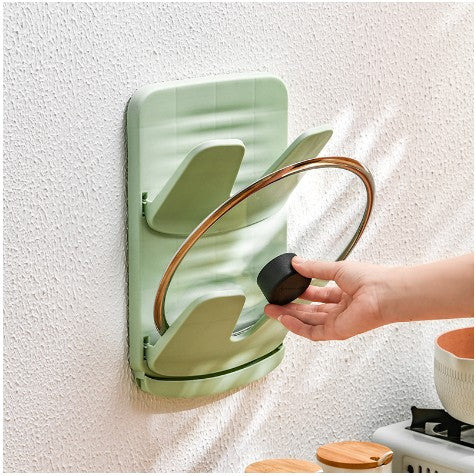 Suport de Perete pentru Capace, Flippy, Design Pliabil, cu Doua Straturi, cu Scurgere, Plastic, 33x28x3 cm, Verde-0