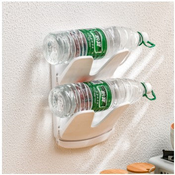 Suport de Perete pentru Capace, Flippy, Design Pliabil, cu Doua Straturi, cu Scurgere, Plastic, 33x28x3 cm, Alb-0